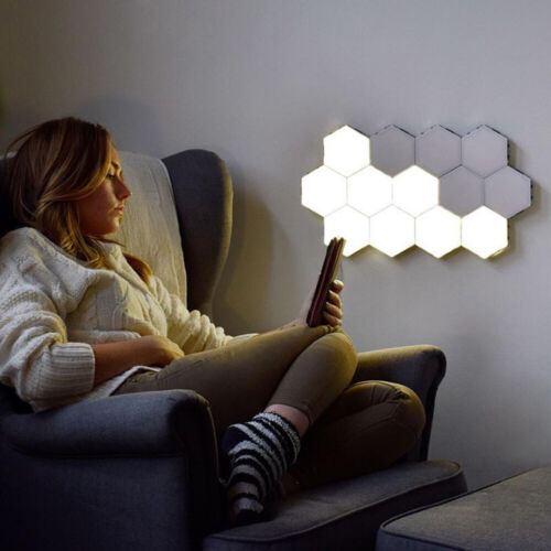 Quantum LED Light Hexagonal 8 Night Light Modular Touch Light Wall Lamp White