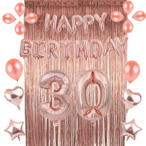 Rose Gold 18//21st//30//40//50 Latex Number Happy Birthday Balloons Party Curtain