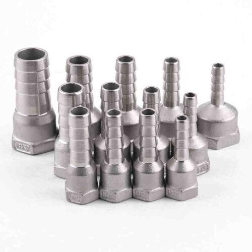 Details about  / BSP 1//4/"-2/" Stainless Steel Female Thread Fitting x Barb Hose Tail End Connector