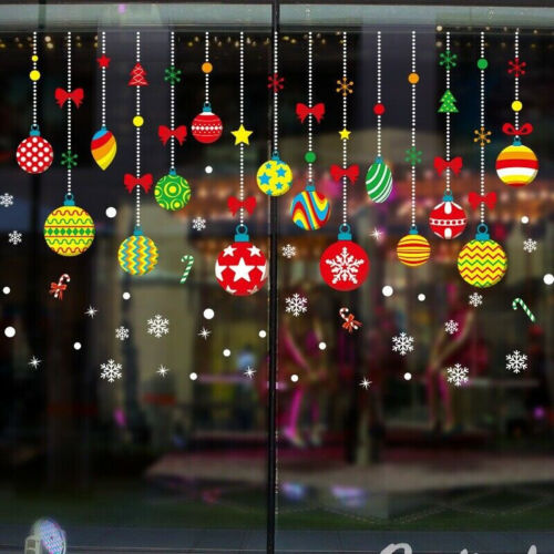 Merry Christmas Gift Wreath Wall Window Stickers Decals XMAS Home Shop Decor