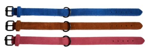 Collar de perro de nobuck suave 100/% más fina calidad Collar De Cuero Para Mascotas S-XL