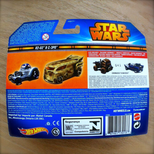 Disney STAR WARS Hot Wheels C-3PO /& R2-D2 diecast Mattel INTERNATIONAL CARD 2pk