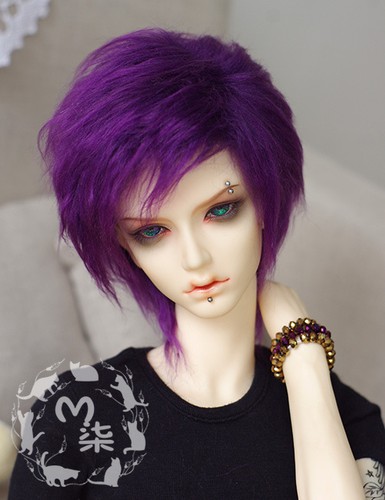 8.5-9/" 22-23cm BJD fabric fur wig Deep Purple for 1//3 BJD SD AA LUTS DOLLFIE