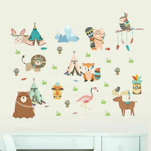 Tribal Animal Wall Stickers Removable Kids Decal Home Nursery Decor Art Mural
