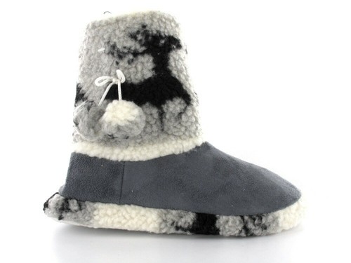 SPRINT Hausstiefel Hüttenschuhe grau Norwegermuster