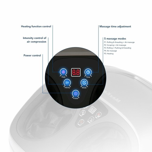 MaxKare Fußmassagegerät Shiatsu Fussmassagegeraet mit Wärmefunktion Elektrisch