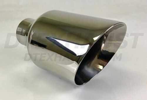 DT-255084 DOUBLE WALL ANGLE STAINLESS EXHAUST TIP 2.5/" INLET 5/" OUTLET 9/" LONG
