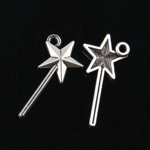 50pcs Tibetan Silver Fairy wand Pendants Charms for Jewelry Making 