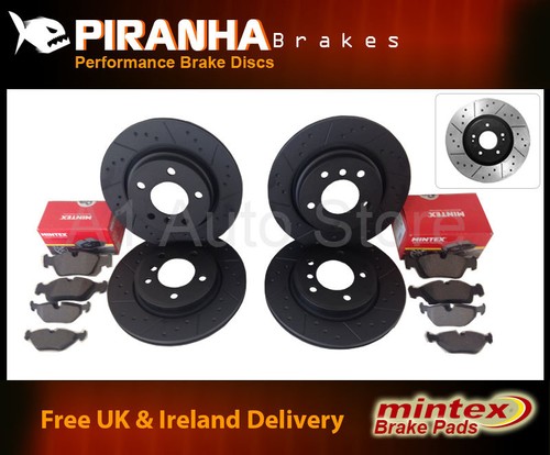 Corolla Verso 2.0D-4D 04-05 FrontRear Brake Discs Black DimpledGrooved MintexPad