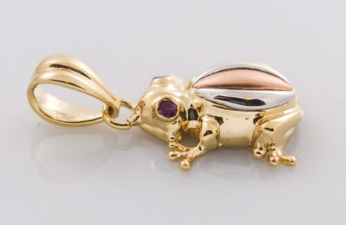 Ranita de la Suerte Medalla Rana de Oro 14k Gold Lucky Frog Charm Luck Pendant