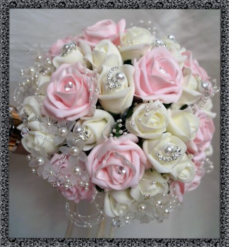 Gorgeous Wedding Posy Bouquet Lots of elegant Bling//Sparkle pearl /& crystals
