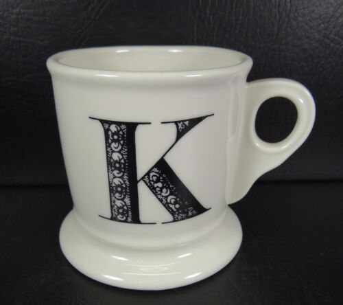 Anthropologie Monogram Initial Alphabet Letter K Footed Mug Multiples Available 