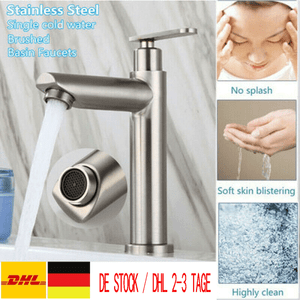 Kalt Waschbecken Edelstahl Wasserhahn Badarmatur Waschtisch Spültisch WC
