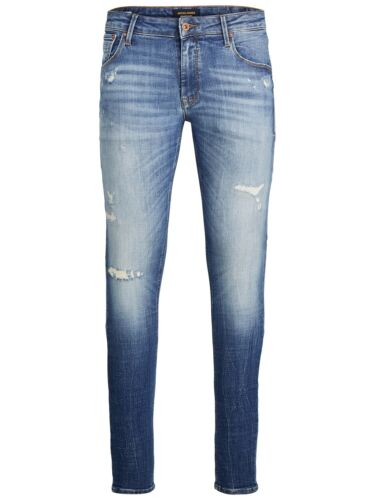 Jack & Jones Herren Jeans-Hose JjiLiam JjSeal Used-Look Skinny-Fit blau SALE 