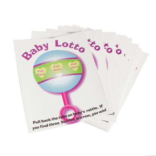 96 Baby Lotto Pickle Cards Lottery Raffle Fun Party Activities BABY SHOWER GAME 