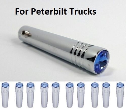 Set/10 for Peterbilt Blue Toggle Switch Extensions 2-1/4" Long Chrome Metal 