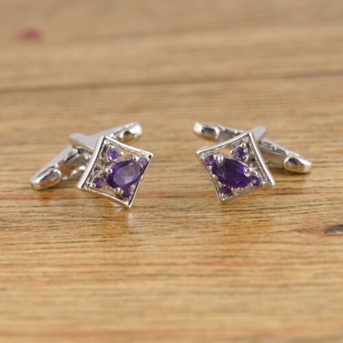 Details about  / Natural Ruby Sapphire or Amethyst Moonstone 925 Sterling Silver Men/'s Cufflinks