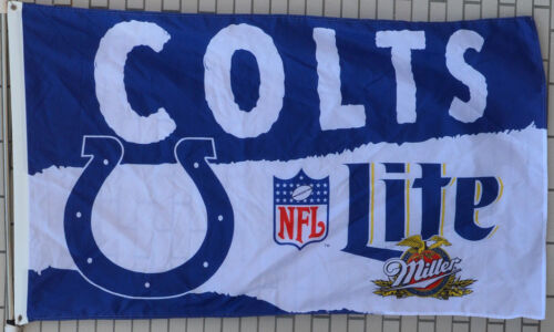 Miller Lite Beer Indianapolis Colts Flag Banner Man Cave 3x5Feet