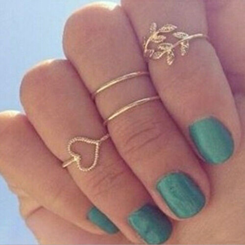 Vintage Women Silver Elephant Turquoise Finger Rings Bohemian Punk Rings Jewelry 