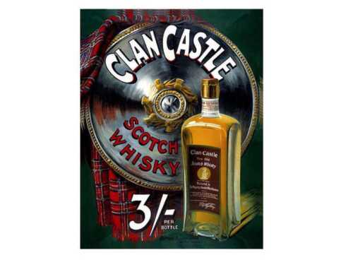Clan Castle scotch whisky Rétro Style Vintage Métal Plaque Murale Signe 