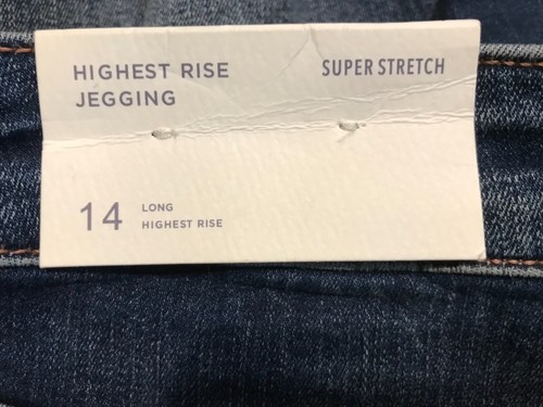 NWT AMERICAN EAGLE Super Stretch Highest Rise Jegging Jeans 12XL-14L Rips #910