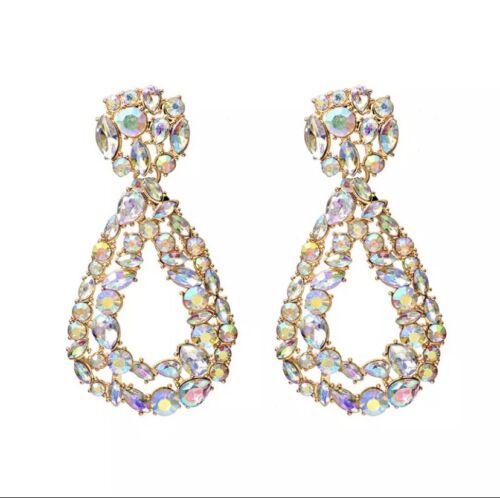 Details about   Very Sparkling Diamante Rhinestone Silver  Bling Earrings *UK* 