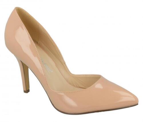 Ladies High Heel Pointed Toe Court Shoes 3 Patent Colours Great Price! F9999
