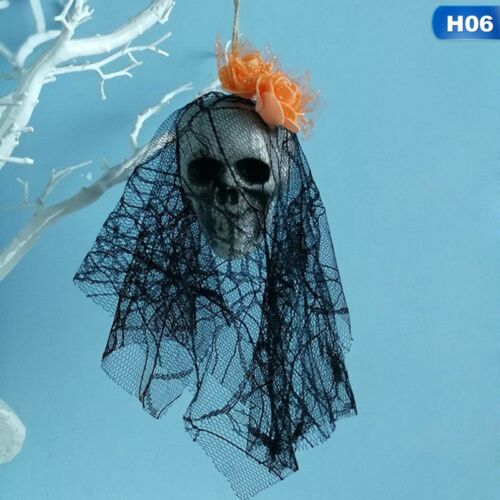 Halloween Hanging Skeleton Ghost Foam Lace Skull Prop Home Party Decor hi 