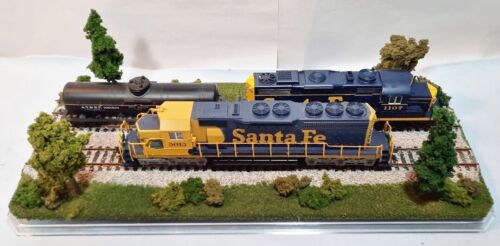 FOR ANY HO TRAIN TRAIN DISPLAY CASE HO SCALE 16" DOUBLE TRACK "SUMMER SCENE" 