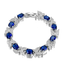12.50Ct Oval Cut Blue Sapphire Butterfly Tennis Bracelet 14K White Gold Finish