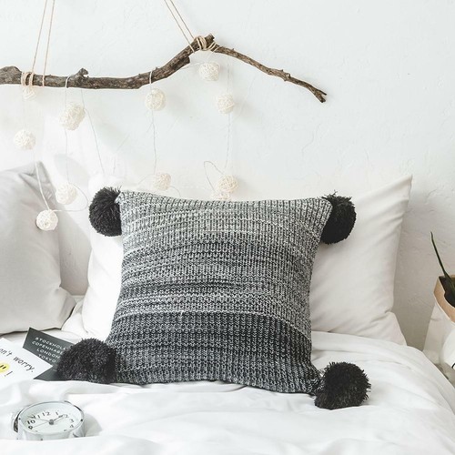 Christmas Pillow Case Knitted Cushion Cover Waist Throw Pillowcase Sofa 45*45cm