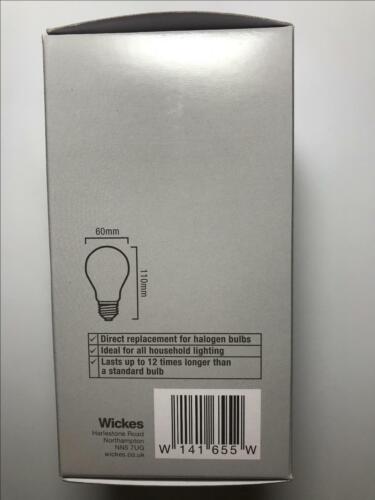 10 x Wickes LED GLS Lamp 5.6W = 40W Frosted Light Bulb E27 Edison Screw 470lm 
