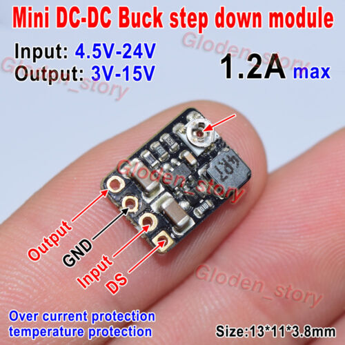 1.2A Mini DC-DC Buck Step Down Adjustable Converter 4.5-24V to 3.3V 5V 6V 9V 12V
