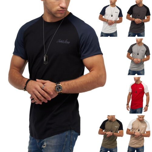 Jack /& Jones Herren T-Shirt Kurzarmshirt O-Neck Shirt Short Sleeve Top Casual