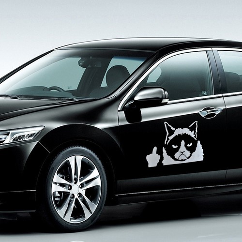 Grumpy Funny Cat For Auto Car//Bumper//Window Vinyl Decal Sticker Decals black