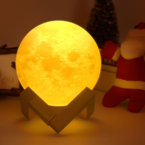 3D Lunar Moon Lamp Moonlight LED Night Light Xmas Remote Dimmable 8cm-20cm L4T5 