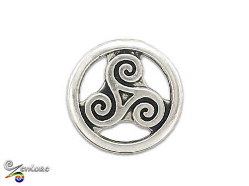 Triskele Triskellion Swirl Trinity Pagan Druid Tribal Celt Lapel Hat Tie Bag Pin 