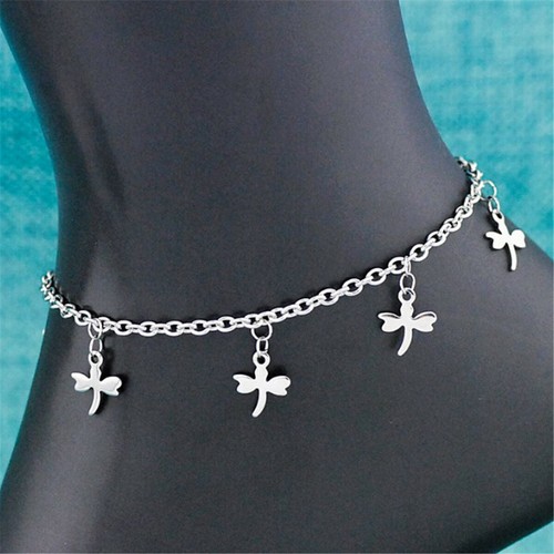 Stainless Steel Silver Butterfly Dolphin Clover Anklet Ankle Foot Chain Bracelet