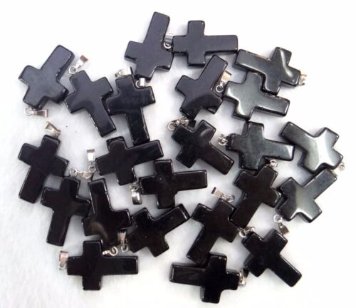 25*18MM Wholesale Mix agate cross pendants Charms fit Necklaces jewelry making 