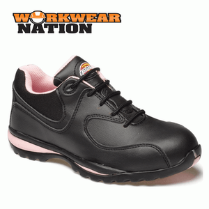 Dickies Ladies Women Ohio Safety Work Trainer Steel Toe Black//Pink