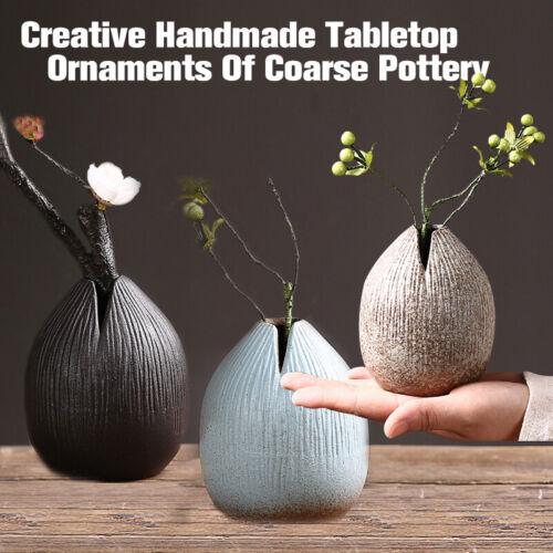 Details about   Retro Ceramic Vase Hydroponic Ikebana Vase Handmade Pottery Gift Desk Home Decor 
