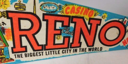 Reno Nevada Mini 14x5 Souvenir Felt Pennant Biggest Little City In The World