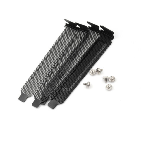 Scr VG 5PC PCI Bracket Slot Cover Dust Filter Black Steel Blank Blanking Plate 