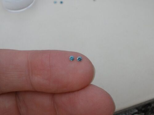 Blue Diamond Loose Faceted Round Natural Pair 2mm 