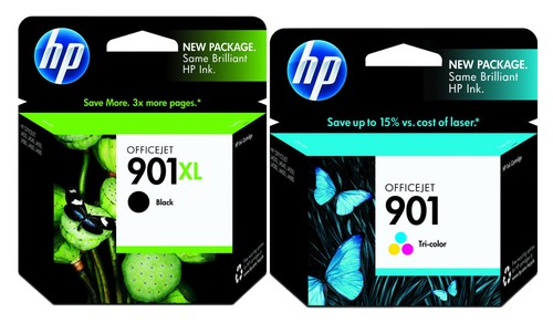CC654AN//CC656AN Black Color Ink Cartridge 2-Pack GENUINE NEW HP 901XL 901