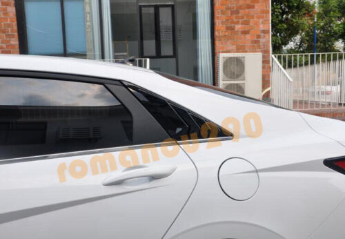 2X Glossy Black For Hyundai Elantra 2021-2022 Rear Side Window Scoop Louver Trim