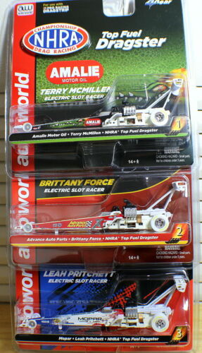 NIP// Free Ship! AW iWheels SC344 4 Gear Rel 22 Top Fuel Dragsters 3 Car Assort