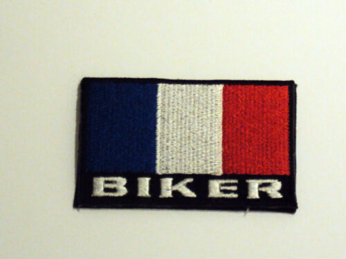MOTORBIKE RIDER COUNTRY FLAG SEW/IRON ON PATCH: BIKER FRANCE 