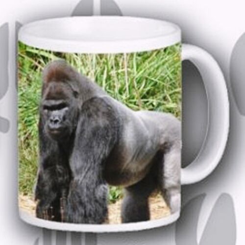 Gorilla Tasse en céramique Vie Sauvage photo GORILLA scène Porcelain Mug main décorer UK