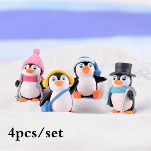 4pcs/set DIY Crafts Mini Winter Penguin Figurine For Fairy Garden Terrariums New 
